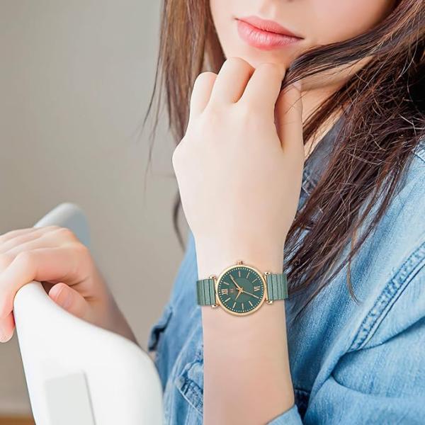 Additional Image - High-Value Feature First: Highlights the aesthetic core feature next: "Round Dial Analog Quartz Watch for Ladies".