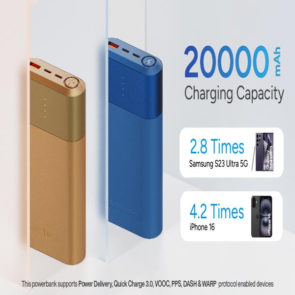 Additional Image - Brand and Core Specs First: Opens with "Ambrane 20000mAh 33W Power Bank" – the most critical information for buyers.