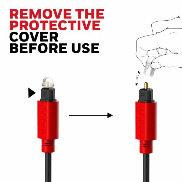 Additional Image - Key Specs First: Places essential details (length, type, core feature) immediately: "2M Digital Optical Audio Cable (TOSLINK)".