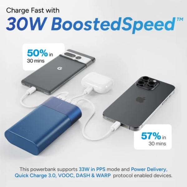 Additional Image - Brand and Core Specs First: Opens with "Ambrane 20000mAh 33W Power Bank" – the most critical information for buyers.