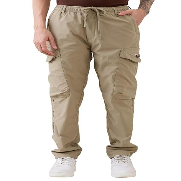 Additional Image - Highlights Core Benefits: Groups the most appealing functional features: "Drawstring Waist, Multi-Pocket Slim Fit".